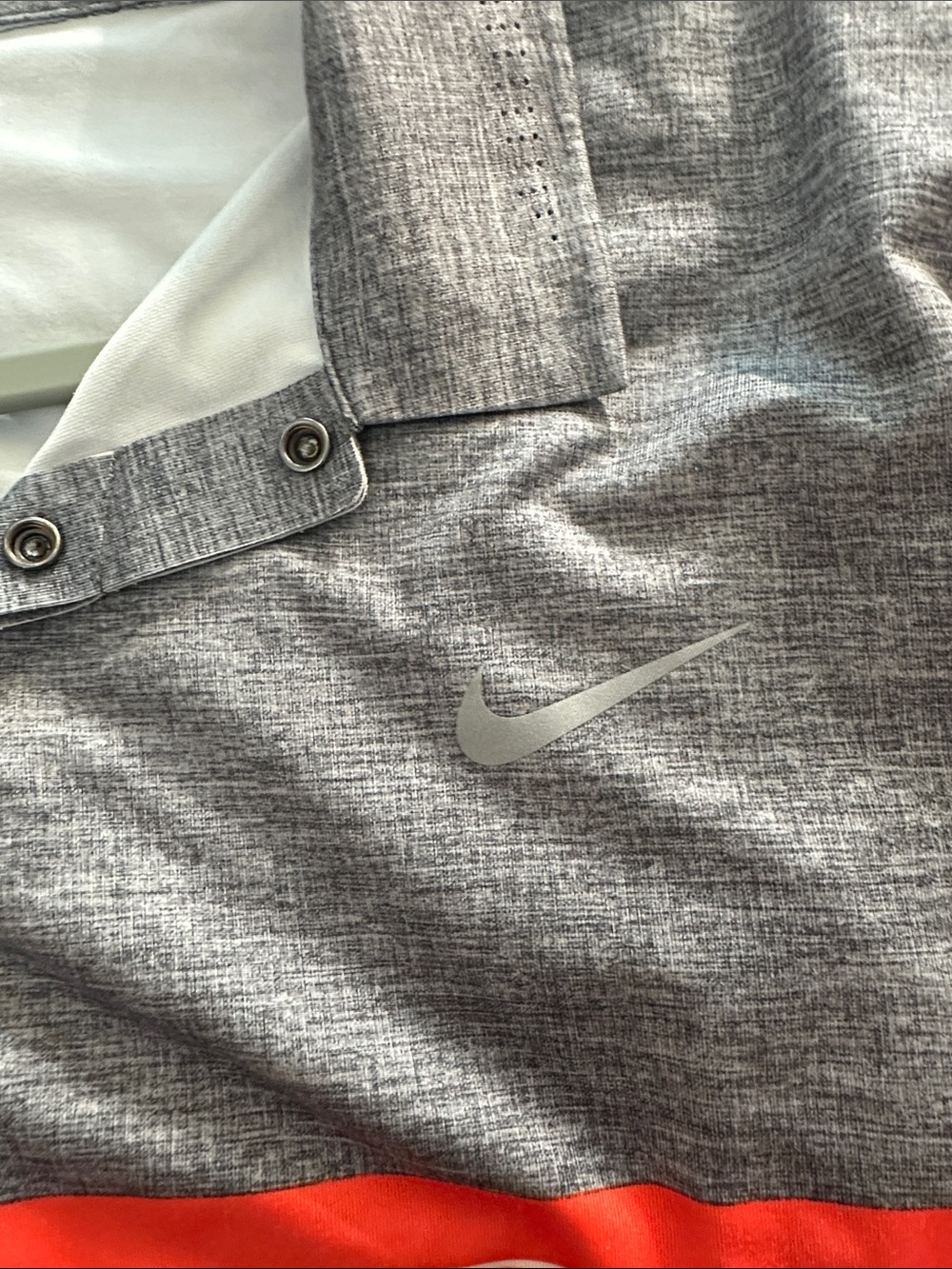 Nike Men’s Gray, Orange and White Dri-FIT Striped Polo - Picture 7 of 7